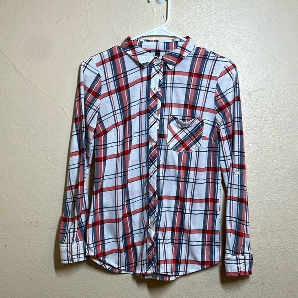 Alter Ego Plaid Flannel Button Down Shirt size Small